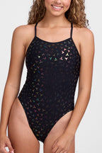  Perry One Piece Swimsuit - Metallic Shark Tooth